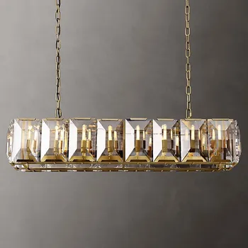 Классическая американская светодиодная золотая серебристая черная хрустальная люстра люстра блеск подвесной светильник lampen для столовой