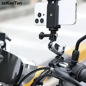 Кронштейн для крепления зеркала на руле мотоцикла для Gopro Hero 11 10 9 8 7 Держатель для велосипедной экшн-камеры для DJI OSMO Insta360 X3