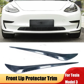 Для Tesla 2016-2022 Model 3 Авто Передний бампер Угловой протектор Противотуманная фара Спойлер Ветер Нож Защитное украшение Наклейка