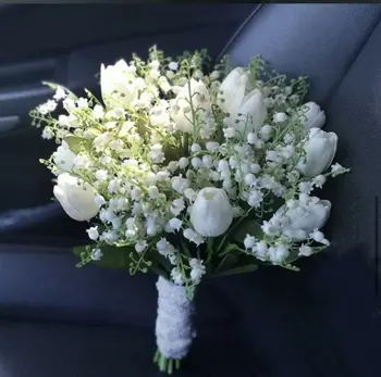AYiCuthia Новый Белый Свадебный Букет Искусственный Цветок Ручной Работы Калла Буке Casamento Свадебный Букет Для Свадебных Украшений