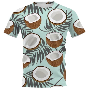 CLOOCL Мужская футболка Гавайская кокосовая пальма 3D Все Печатная Футболка Лето Женская Уличная Одежда Harajuku С Коротким Рукавом Мужские Топы