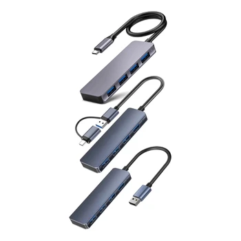 USB C Концентратор USB Алюминиевый USB тип C / USB на 4 порта USB-адаптер Высокоскоростной USB-разветвитель Донгл Шнур Преобразователь Разъем 51BE