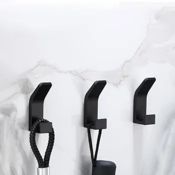 1 шт. Nordic Simple Space Hook для кухни, ванной комнаты, гостиной Алюминиевая неперфорированная дверь Задняя часть одежды Шляпа Крючок Полка 2024 Новый