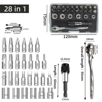 28 в 1 набор мини-головок многофункциональный набор отверток для разборки гаечных ключей с трещоткой