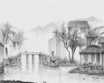 Beibehang обои настенная живопись чернилами ручная роспись Цзяннань водный город классический новый китайский телевизор фон стены 3d обои