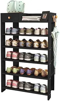 & Maggie -Деревянная доска МДФ Полка для обуви с одним ящиком Полки для хранения одежды Отдельно стоящие плоские стеллажи Классический стиль - 