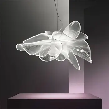 Креативное современное белое освещение люстры Затемнение блеска Расширенная атмосфера для подвесного светильника отеля виллы