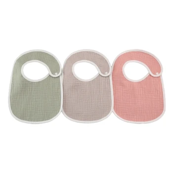N80C Набор из 3 детских нагрудников для еды новорожденный слюнявый нагрудник слюна полотенце высокий абсорбент