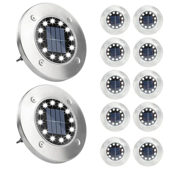 12 светодиодные теплые солнечные наружные фонари водонепроницаемый IP65 садовый светильник солнечная лампа на открытом воздухе бесплатная доставка DHL 12PCS подземный свет